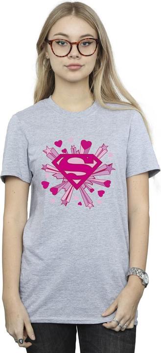Immagine prodotto Superman Pink Hearts And Stars Logo Maglietta Ampia Donna (L)