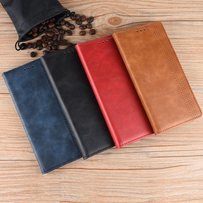 Actual product image MU Style Vintage Style Leather Book Cover Case (Motorola One Vision)