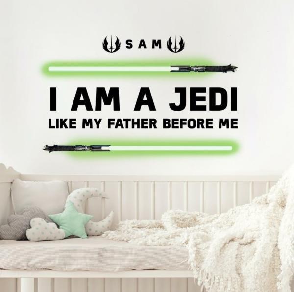 Roommates Star Wars Glow in the Dark Sticker mural Je suis un Jedi