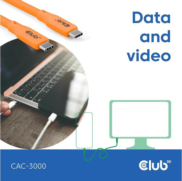 Produktbild Club 3D USB C — USB C (2 m, USB 4.0)