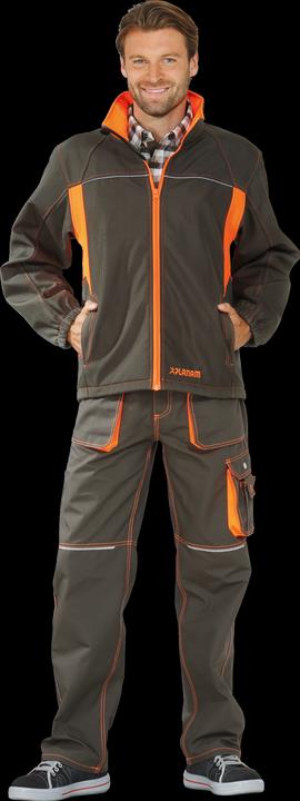 Actual product image Planam Basalt Neon work jacket softshell jacket olive orange size XXXL (3XL)