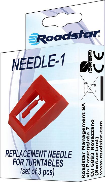 Actual product image Roadstar NEEDLE-1 needle set of 3, replacement needle (Pickups)