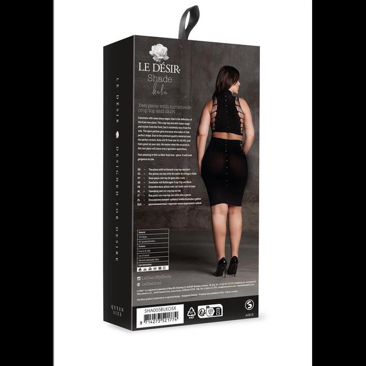 Productafbeelding Le Désir Kala XXXVII - Two Piece met coltrui, croptop en rok - Plus Size (Eén maat voor iedereen)
