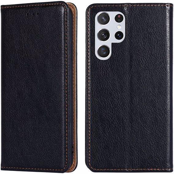Produktbild MU Classic Crazy Horse V Leder Bookcover Series (Samsung Galaxy S22 Ultra)