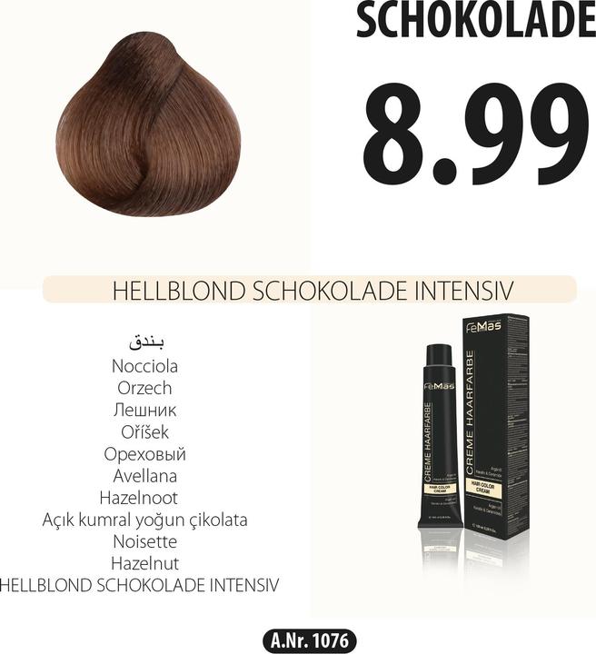 Actual product image FemMas 7.84) Hair Color Medium Blonde Amber Copper 100ml