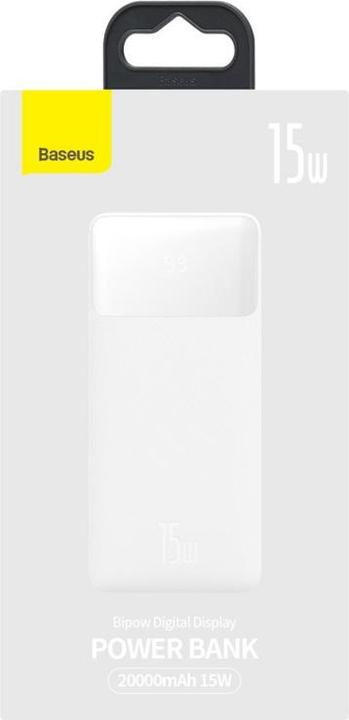 Actual product image Baseus Powerbank Bipow 20000mAh, 15W (white) (20000 mAh, 15 W, 74 Wh)