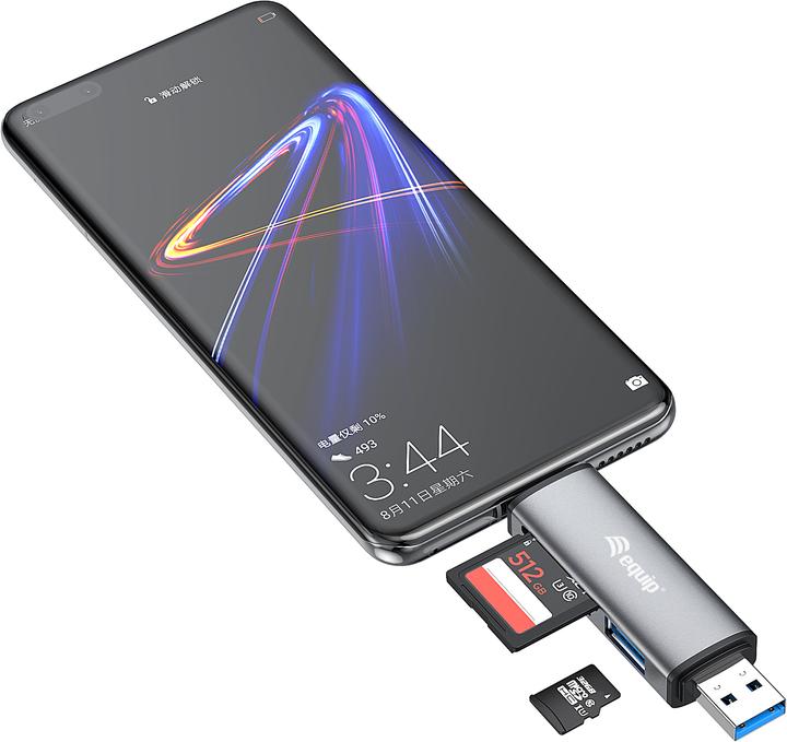 Produktbild equip USB 3.0 HUB Kartenleser (USB-C, USB 3.0)