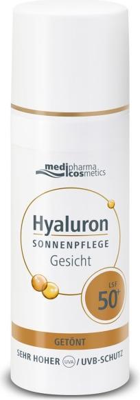 Actual product image Medipharma cosmetics Hyaluron Sun Care Face tinted SPF 50+, 50 ml Cream (Suntan cream, SPF 50+, 50 ml)