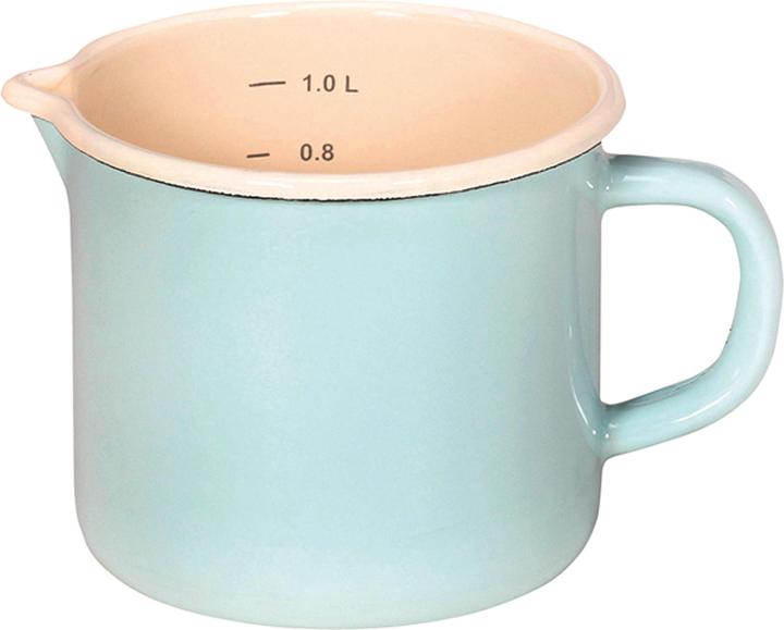 Produktbild Krüger Milchtopf Ø12cm mit Ausguss und Innenskalierung mint (12 cm, Milchtopf, Emaille)