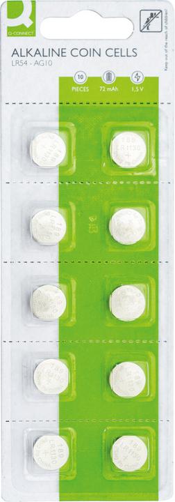 Immagine prodotto Q-Connect Pile alcaline a bottone (10 pz., AG10, 72 mAh)