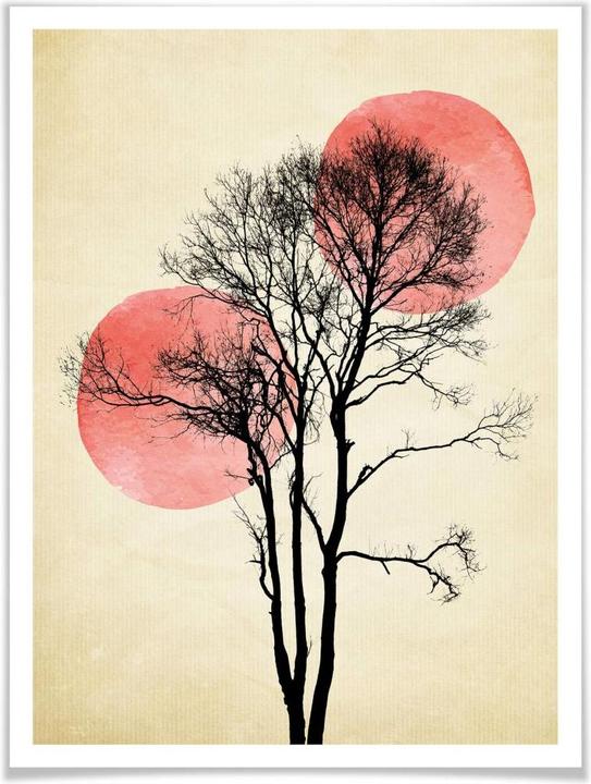 Produktbild Trenddeko Sonne und Mond hinter dem Baum (30 x 40 cm)