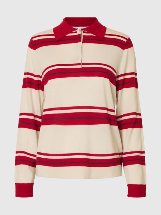 Actual product image Selected Femme 100% Merinowoll Langarm-Poloshirt (S)