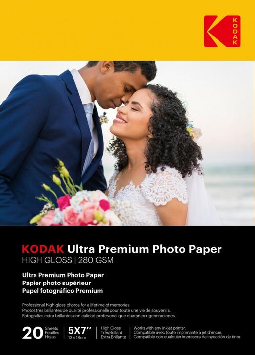 Kodak Ultra Prem Photo 280g 10.4 mil Glossy 5/7x20 (280 g/m², 13 x 18 cm, 20 x)