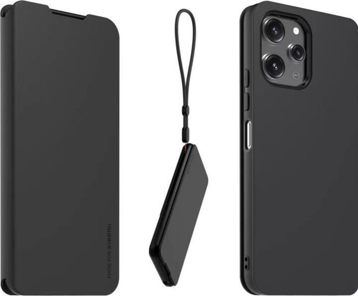 Actual product image Xiaomi Made for Bookcase with Necklace for Redmi 12 - black (Xiaomi Redmi 12 5G)