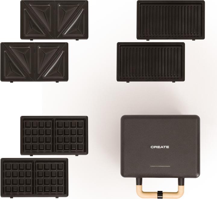 Produktbild Create STONE 3 IN 1 STUDIO - Sandwich- und Waffeleisen (EU-Stecker)