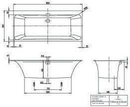 Actual product image Villeroy & Boch V&B built-in bath SQUARO EDGE 12 DUO R-corner1800x800mm white (180 l, 180 cm, 80 cm)
