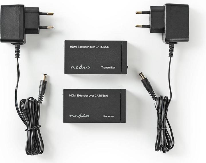Produktbild Nedis HDMI T Extender Über CAT6 up to 60.0 m 1080p 1.65 Gbps Metall Anthrazit (1 m, HDMI)