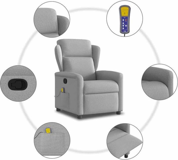 Immagine prodotto VidaXL Sedia da massaggio in tessuto grigio nuvola