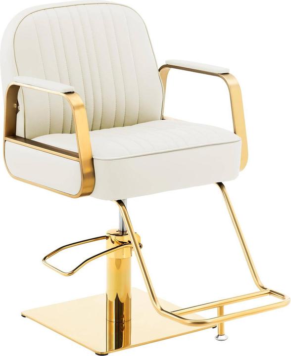 Produktbild Physa Friseurstuhl Fussstütze höhenverstellbar Barber-Stuhl 200 kg Staunton Creme&Gold