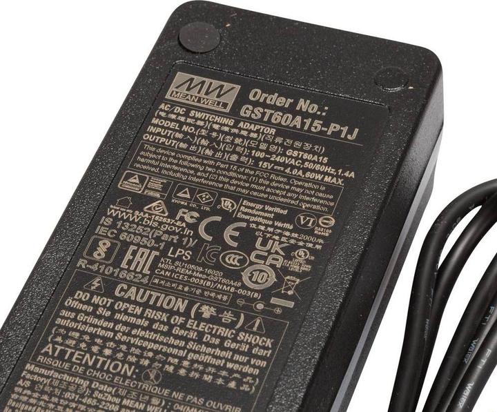 Produktbild MeanWell Power Adapter Desk Top C14 15V ErP 60W (60 W)