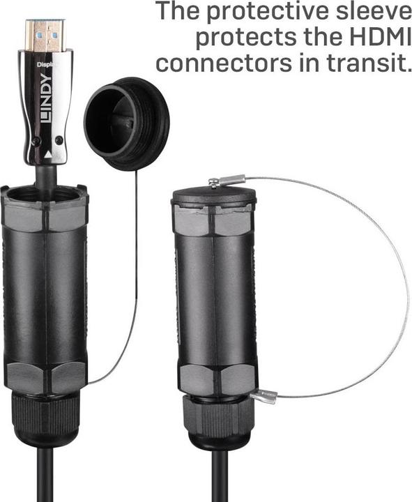 Productafbeelding Lindy 10 m gepantserde glasvezel hybride HDMI 8K60 kabel (10 m, HDMI)