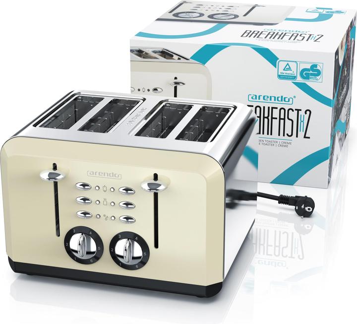 Produktbild Arendo Automatik Toaster 4 Scheiben in Beige (EU-Stecker)