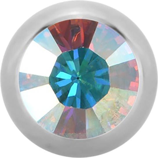 Produktbild Star Piercing Micro Kugel High Polished mit Swarovski multicolor (Chirurgenstahl 316L, ohne Messing)