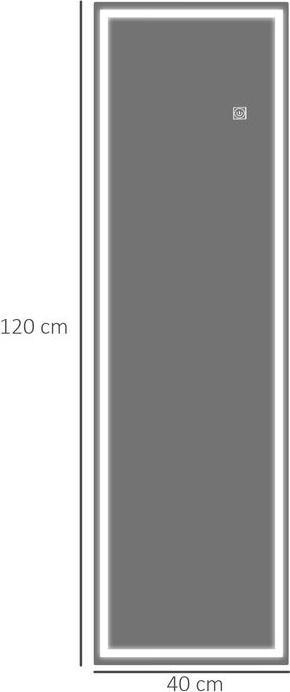 Produktbild Swisshandel24 Wandspiegel 120 x 40 cm Ganzkörperspiegel mit LED-Beleuchtung, 3 Lichtbarben (40 x 120 cm)