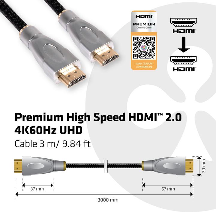 Image du produit Club 3D HDMI (Typ A) – HDMI (Typ A) (3 m, HDMI)