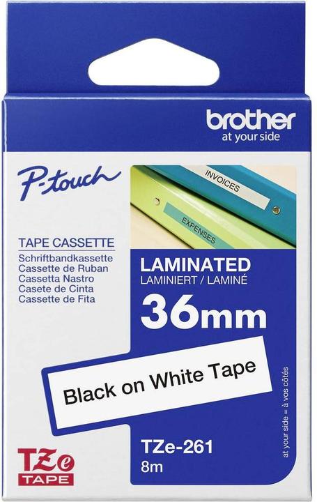 Actual product image Brother Tze-261 (3.60 cm, White, Black)