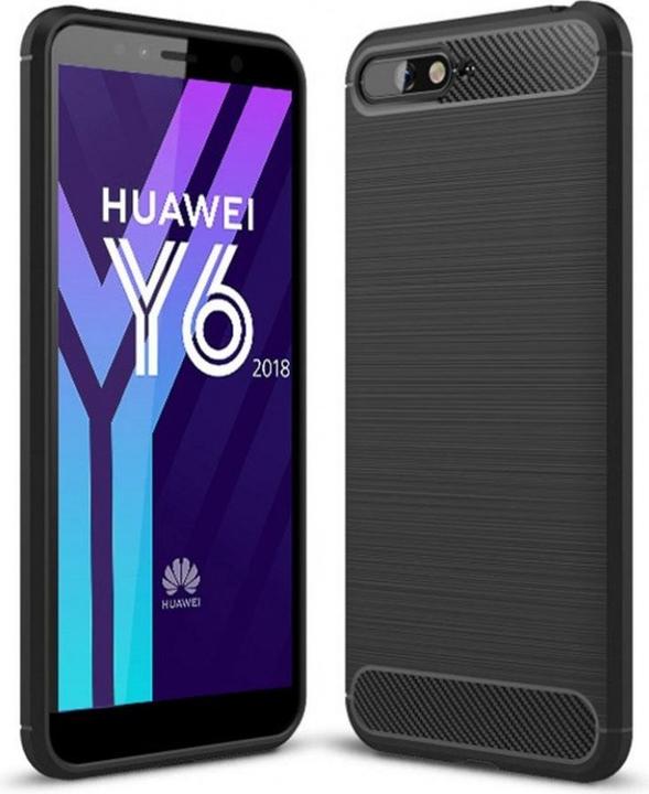 Produktbild Screenguard Huawei Y6 2018 Hülle Carbon Brushed Soft TPU (Huawei Y6 (2018))