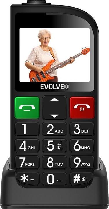Actual product image Evolveo EasyPhone FL, mobilní telefon pro seniory s nabíjecím stojánkem, černá (2G)