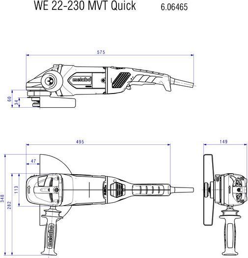 Actual product image Metabo Angle grinder WE 22-230 MVT plastic case (230 mm)