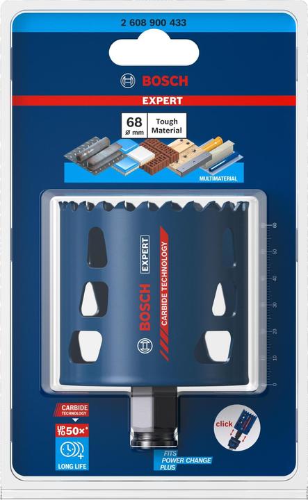Actual product image Bosch Professional Zubehör EXPERT Tough Material hole saw, 68 x 60 mm (68 mm)