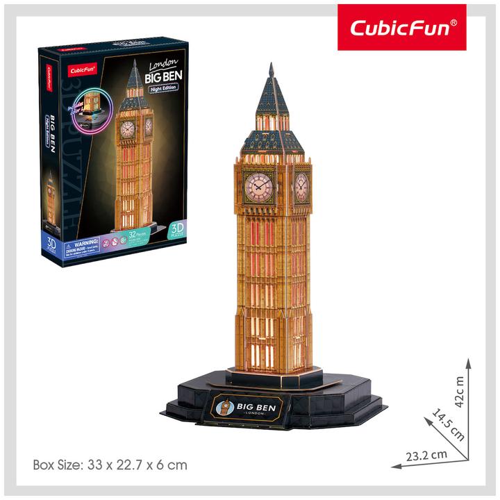Image du produit Cubicfun Puzzle 3D Big Ben (wersja nocna) (32 pièces)