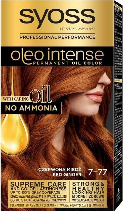 Actual product image Syoss Oleo Intense Permanent Colouring Hair Dye With Oils 7-77 Red Copper (7-77 Red Copper)