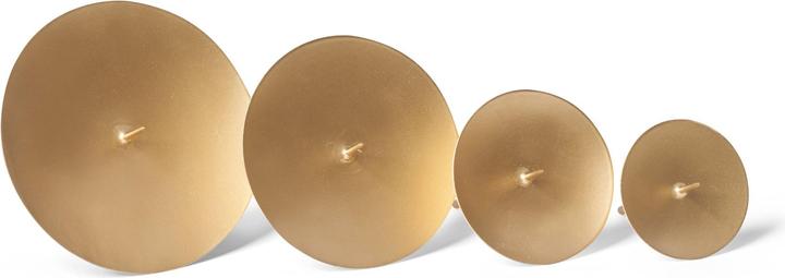 Image du produit Novaliv Lot de 12 bougeoirs avec épine 10cm GOLD Couronne de Noël Plat à bougie à piquer rond (10 x 10 x 10 cm)