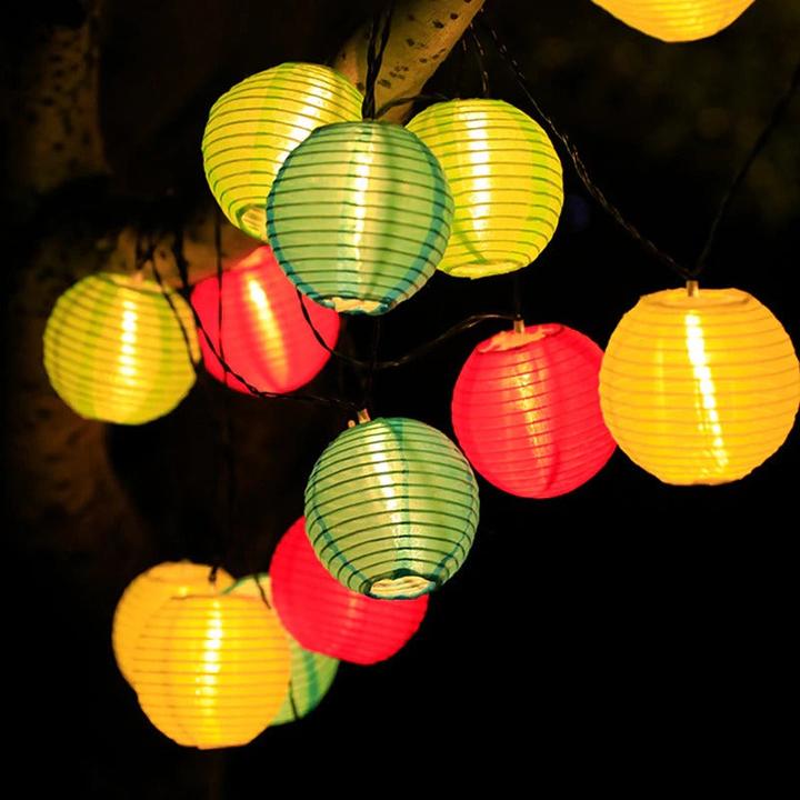 Immagine prodotto Hermex Catena luminosa LED da 6,5 m Catena luminosa solare Ghirlanda di luci a sfera multicolore (6.50 m)