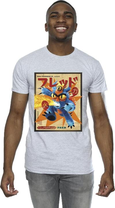 Actual product image Disney Mens Big Hero 6 Baymax Fred Newspaper T-Shirt (4XL)