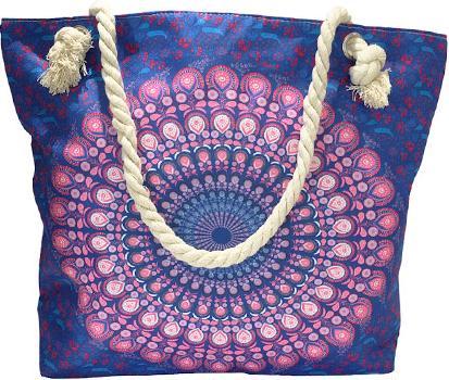 Produktbild Bekos Mandela - Shopper mit Kordelgriffe Lila / Blau