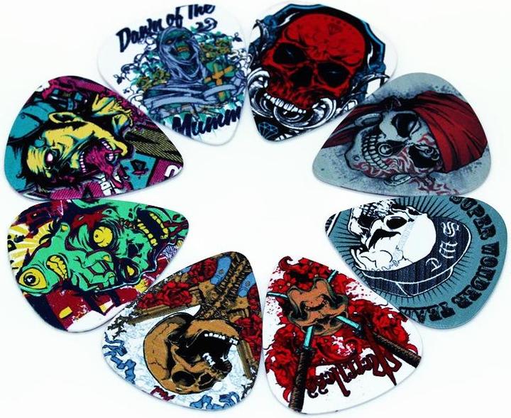 Image du produit JTI Médiators à tête de mort en pack de 10 - Accessoires guitare (1 x, 0.71 mm)