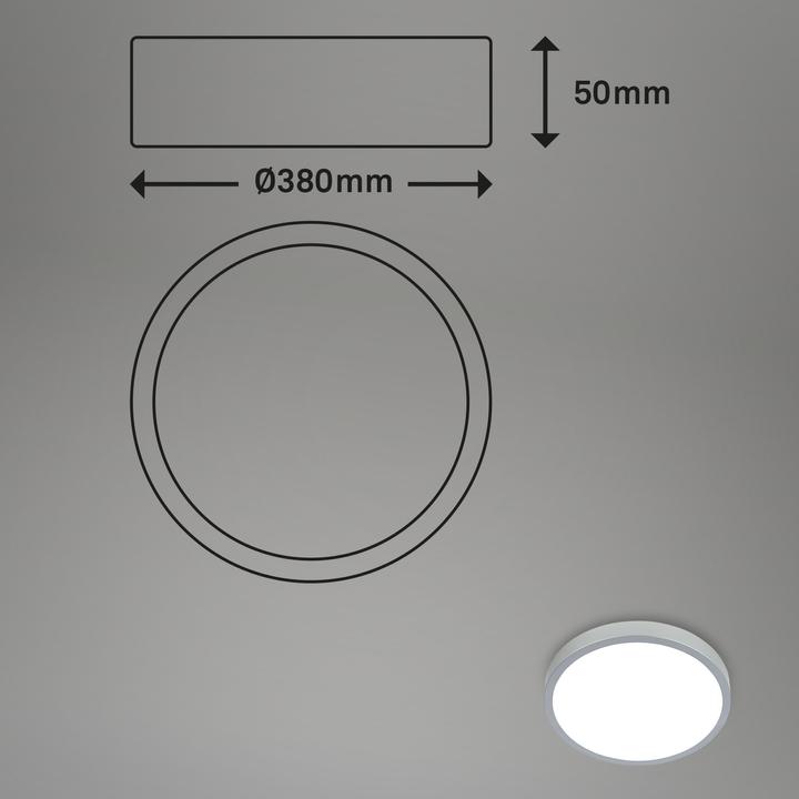 Actual product image Briloner RGBW LED surface mounted light, silver color, 1xLED/22W (2900 lm)