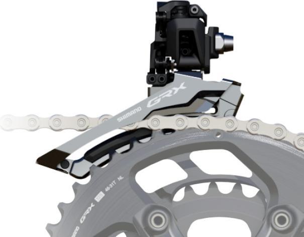 Actual product image Shimano front derailleur GRX FD-RX820 2x12 down swing 63-66° braze-on