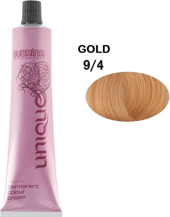 Subrina Vopsea de par permanenta Unique 9/4, Blond Deschis Luminos Auriu, 100ml (94 Light Golden Blonde)