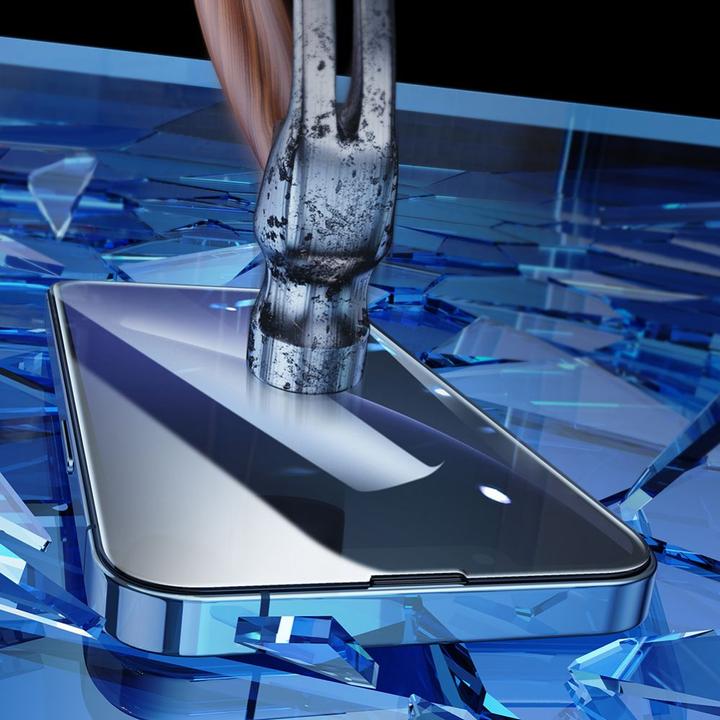 Actual product image Joyroom Easy Fit Full Screen tempered glass with mounting rack for iPhone 14 Pro Max (6.7 ") (J (1 Piece, Apple iPhone 14 Pro Max)