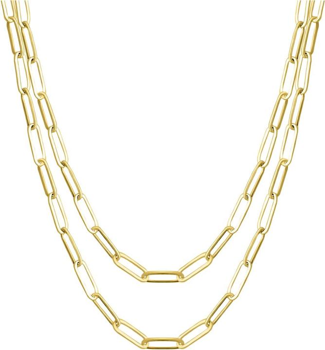 Produktbild Candy Paper-Clip-Halskette Sanda, 925 Sterling Silber, vergoldet (18k vergoldet, 925 Sterling Silber, 77 - 80 cm)