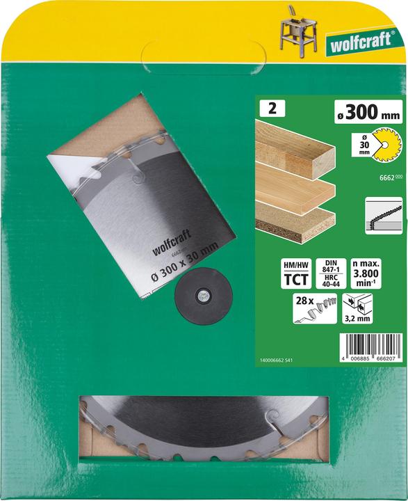 Produktbild wolfcraft wolfcraft 1 Tisch-Kreissägebl. HM, 28 Zähne ø315mm