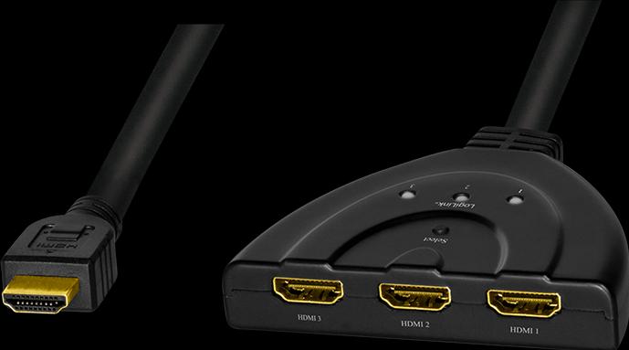 Produktbild LogiLink HD0040 HDMI Splitter 1x3/3x1-Port, 4K/30 Hz, CEC,bidirect, pigtail