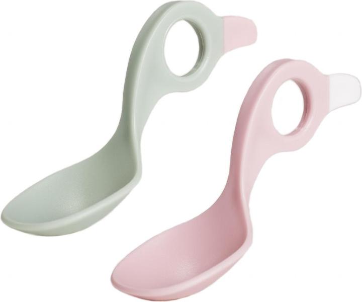 Produktbild I Can Babylöffel Set Olivgrün / Rosa