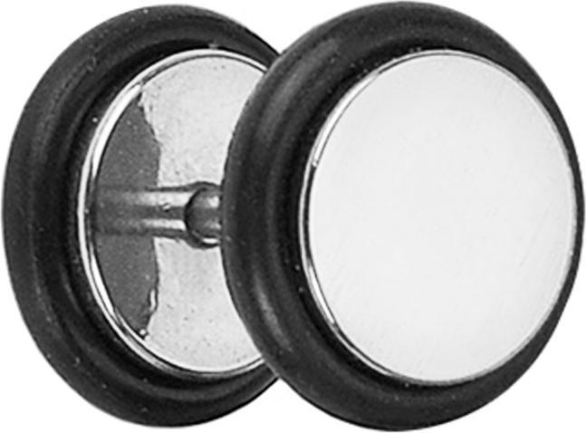 Image du produit Star Piercing Faux plug argenté avec joint torique (Acier chirurgical 316L)